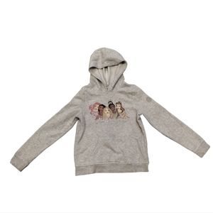 •Disney Jumping Beans Gray Princess Squad Pullover Hoodie Softest Fleece size 8